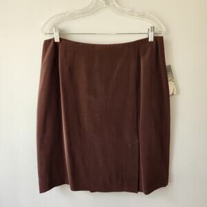 Jones New York Skirt Womens 14 Chocolate Brown Classic Straight Lined Officecore
